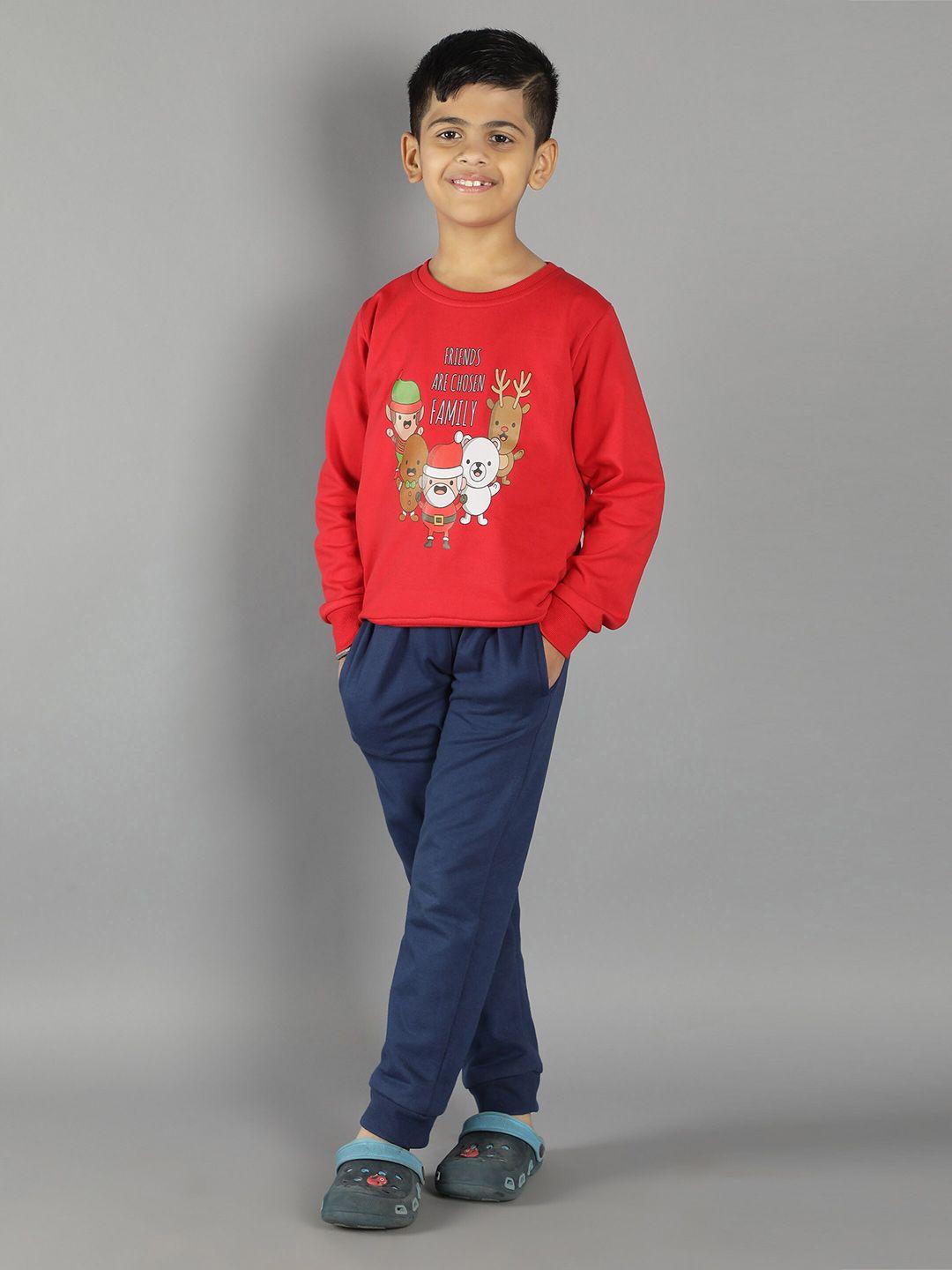 ninos dreams kids red christmas family printed fleece sweatshirt