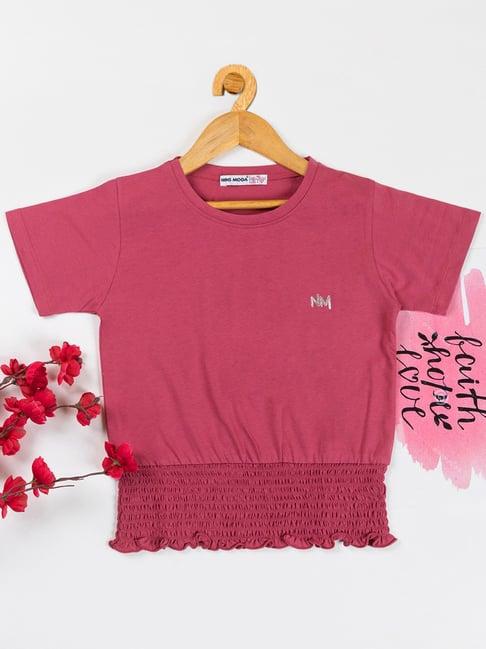 nins moda kids dusty pink solid crop top