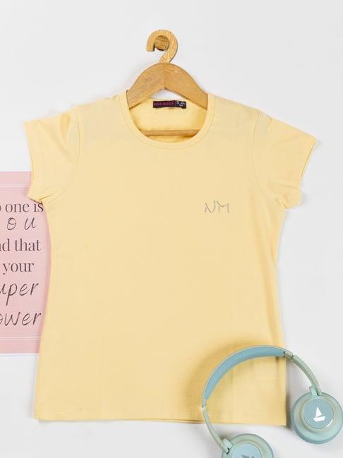 nins moda kids light yellow solid top