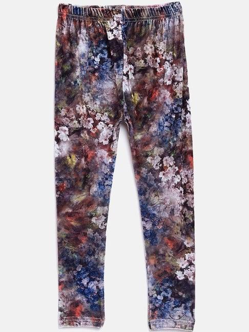 nins moda kids multicolor floral print leggings