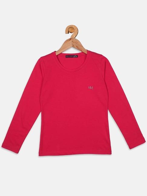 nins moda kids pink regular fit full sleeves top