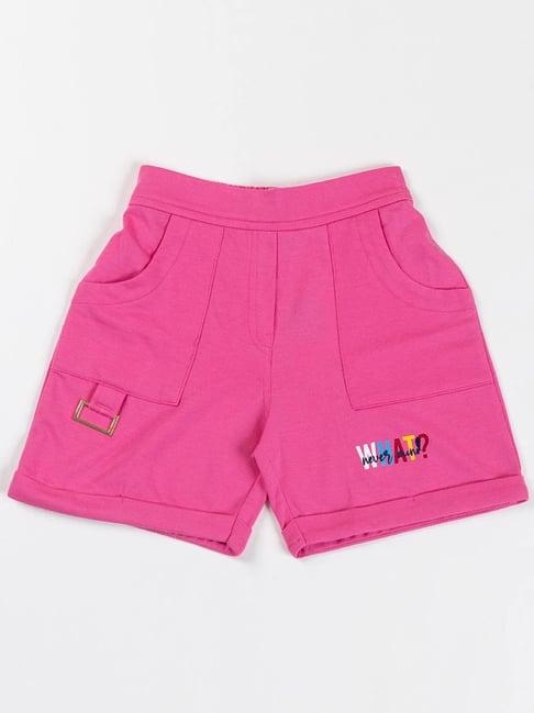 nins moda kids pink solid shorts