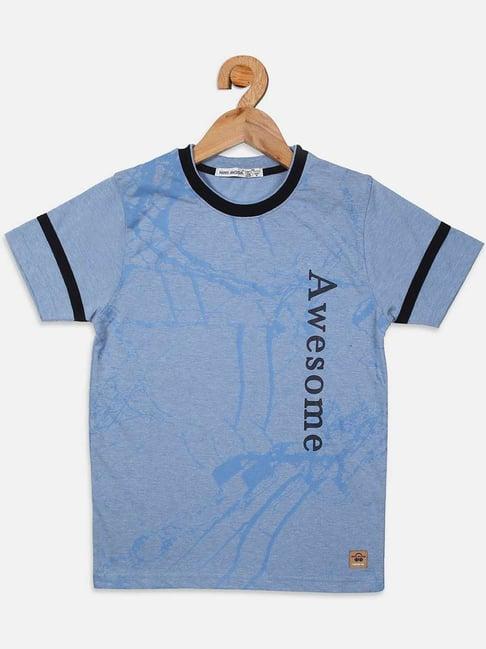 nins moda kids sky blue printed t-shirt