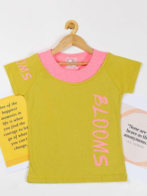 nins moda kids yellow printed top