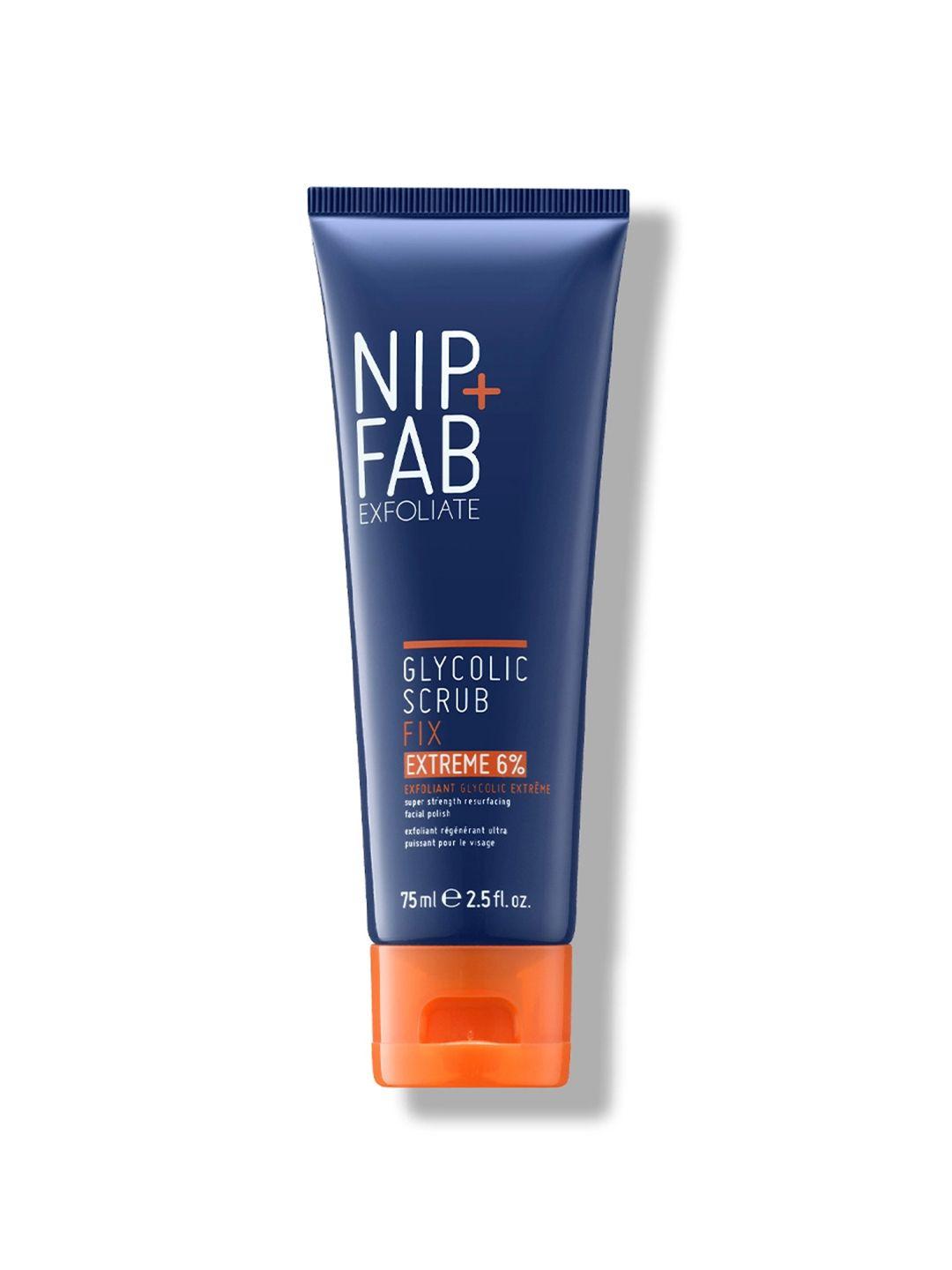 nip+fab exfoliate extreme 6% glycolic fix facial scrub - 75 ml