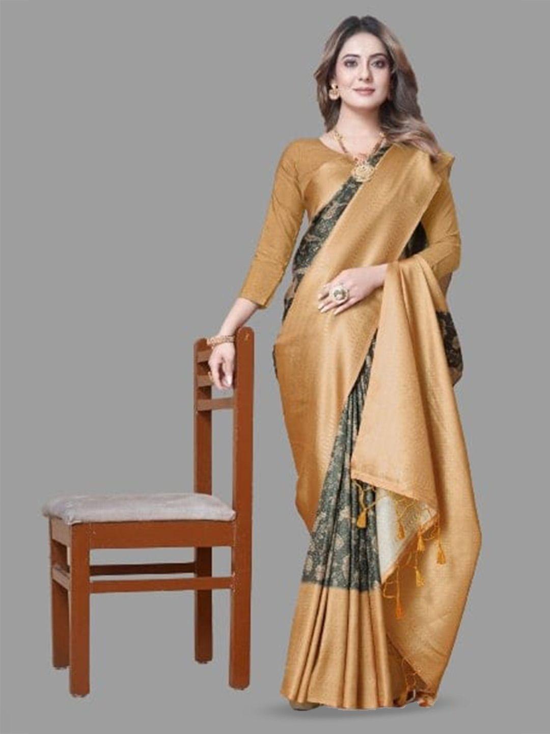 nirja fab ethnic print zari art silk banarasi saree