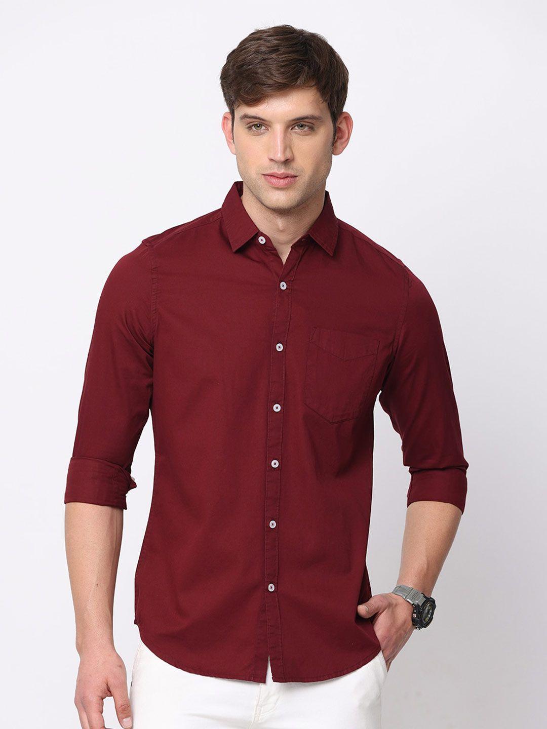 nirvaan men pure cotton slim fit casual shirt