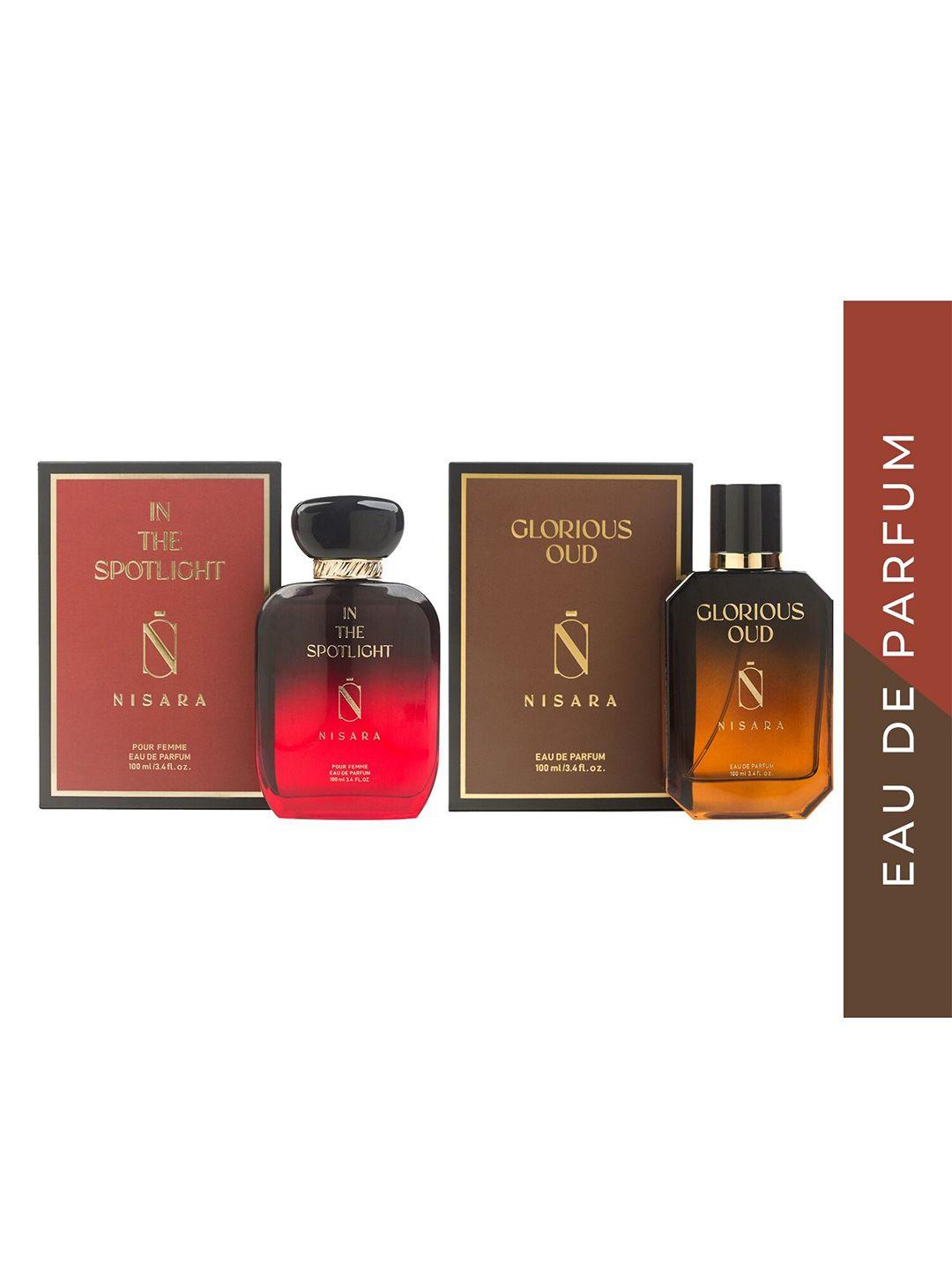 nisara set of 2 in the spotlight & glorious oud eau de parfum - 100ml each