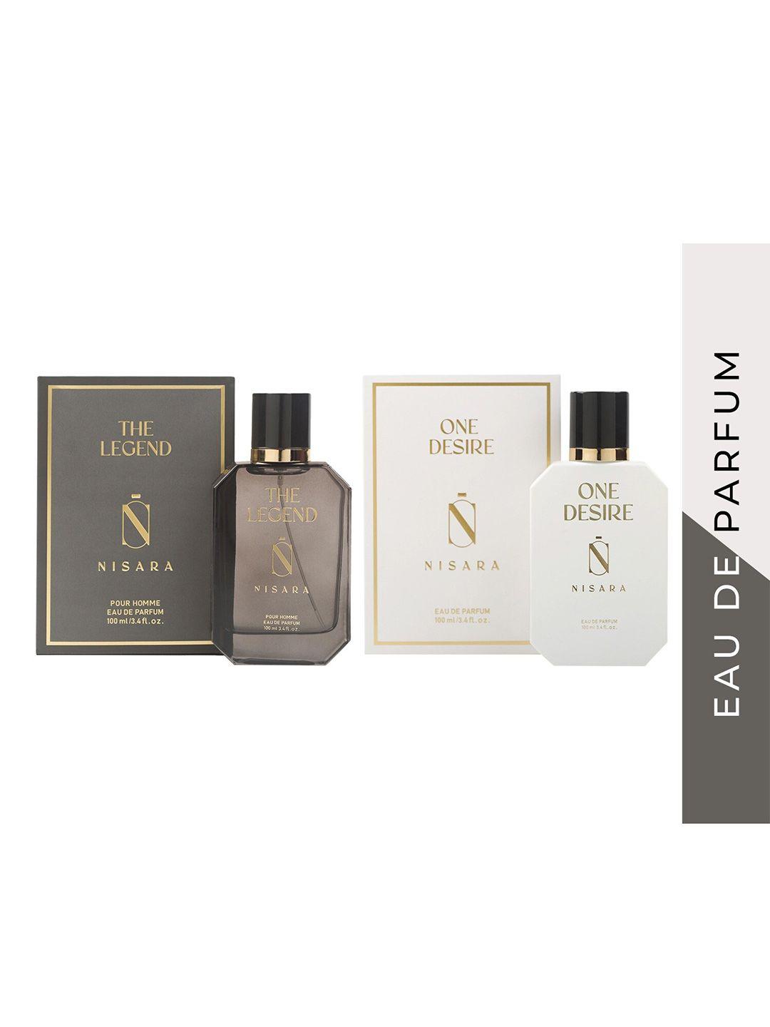 nisara set of 2 the legend & one desire eau de parfum - 100ml each