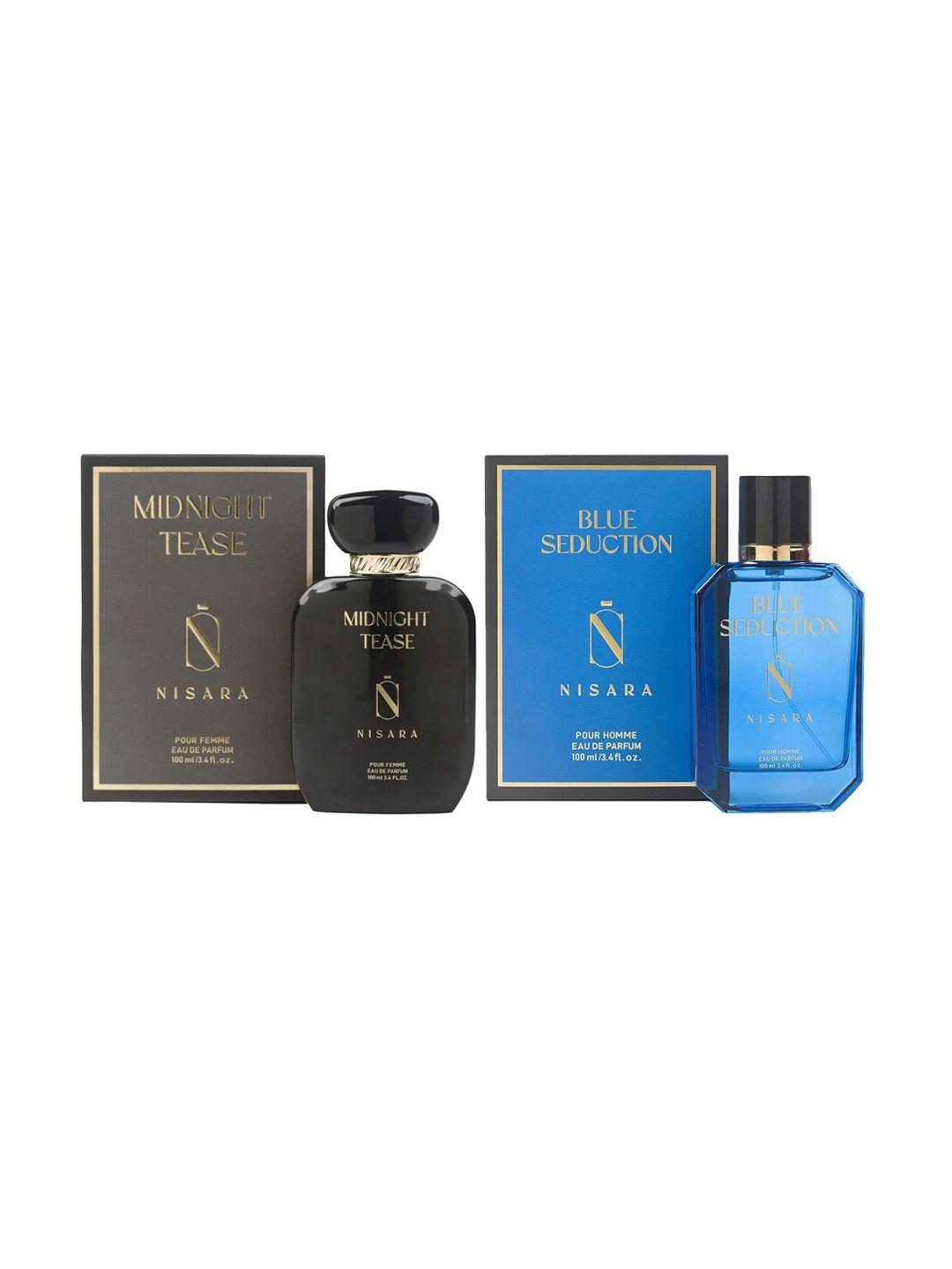nisara midnight tease & blue seduction 2-pcs long lasting eau de parfum - 100ml each