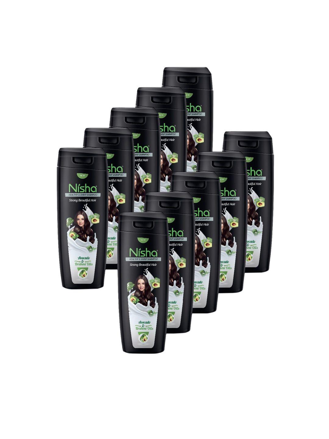 nisha set of 10 healthy & shiny storng beautiful hair avocado shampoo - 180 ml each