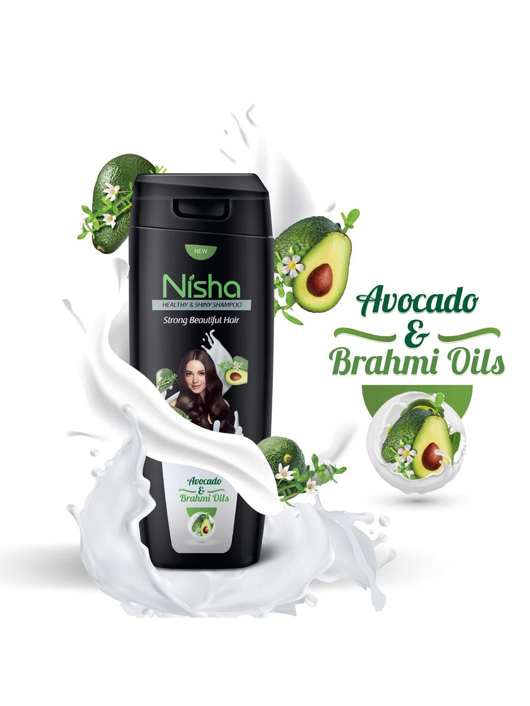nisha set of 2 healthy & shiny beautiful hair shampoo with avocada & brahmi oils 180 ml