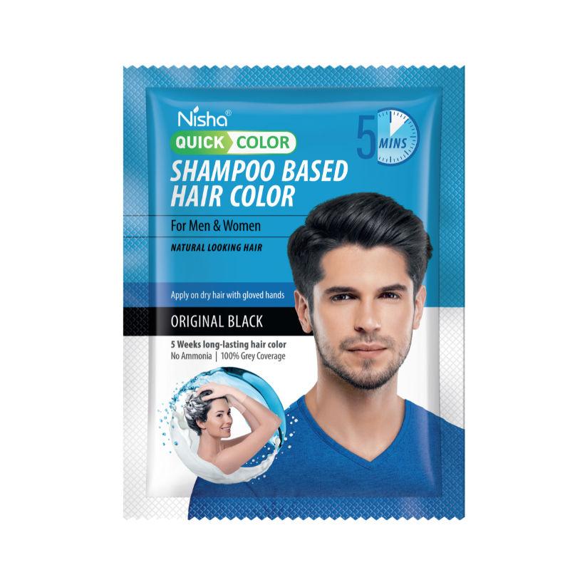 nisha quick color shampoo based hair color - original black