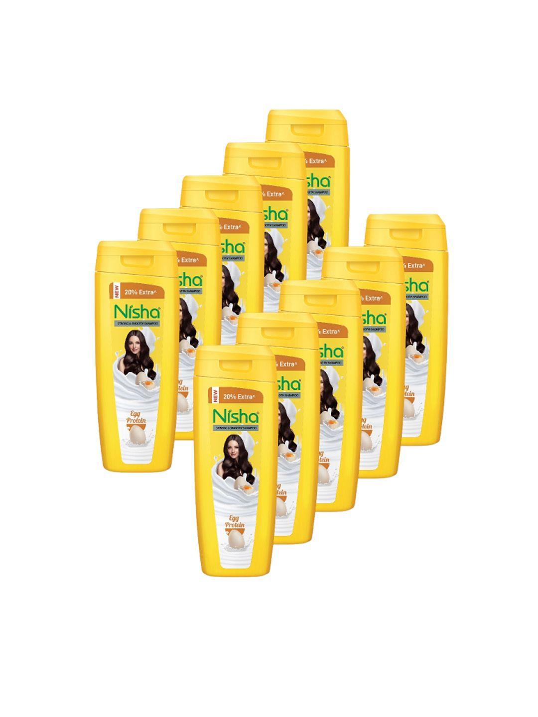 nisha set of 10 egg protein shampoo for strong & smooth hair 180 ml each