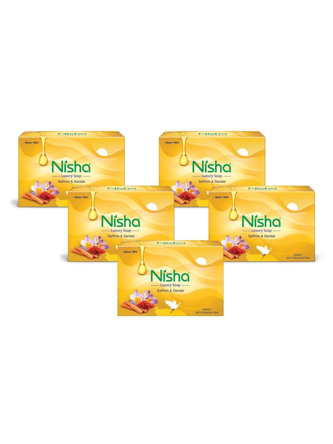 nisha set of 5 luxury saffron & sandal soap 500 gm