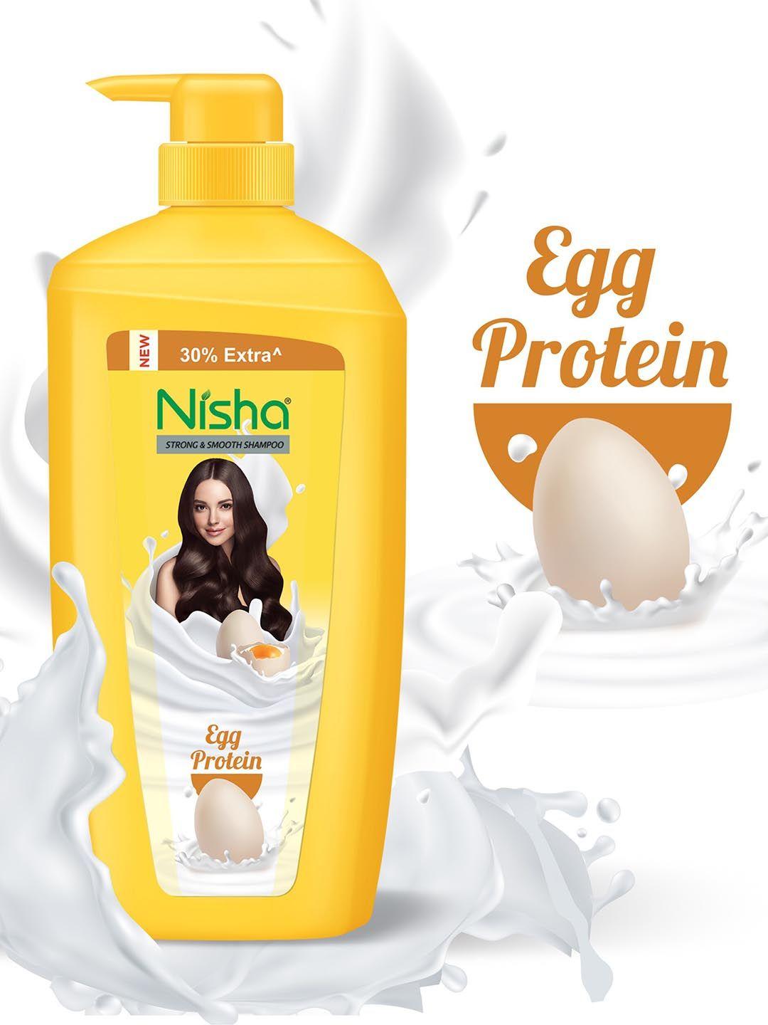 nisha strong & smooth egg protein shampoo - 650ml