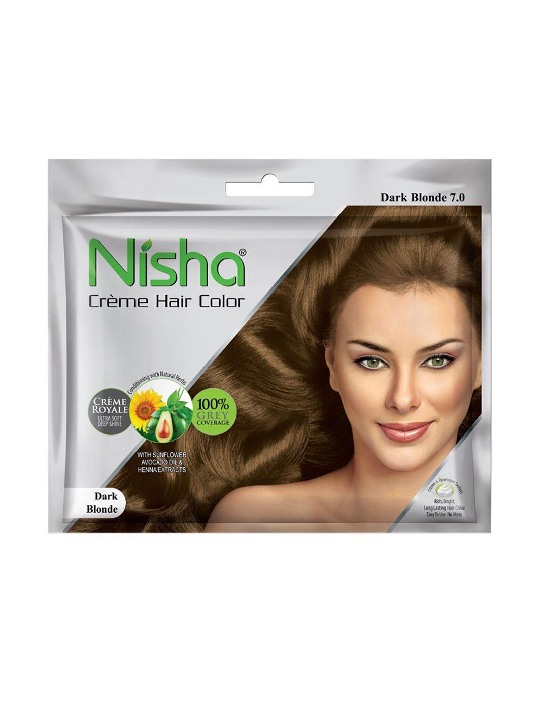 nisha unisex gold pack of 6 creme hair color 50gm each