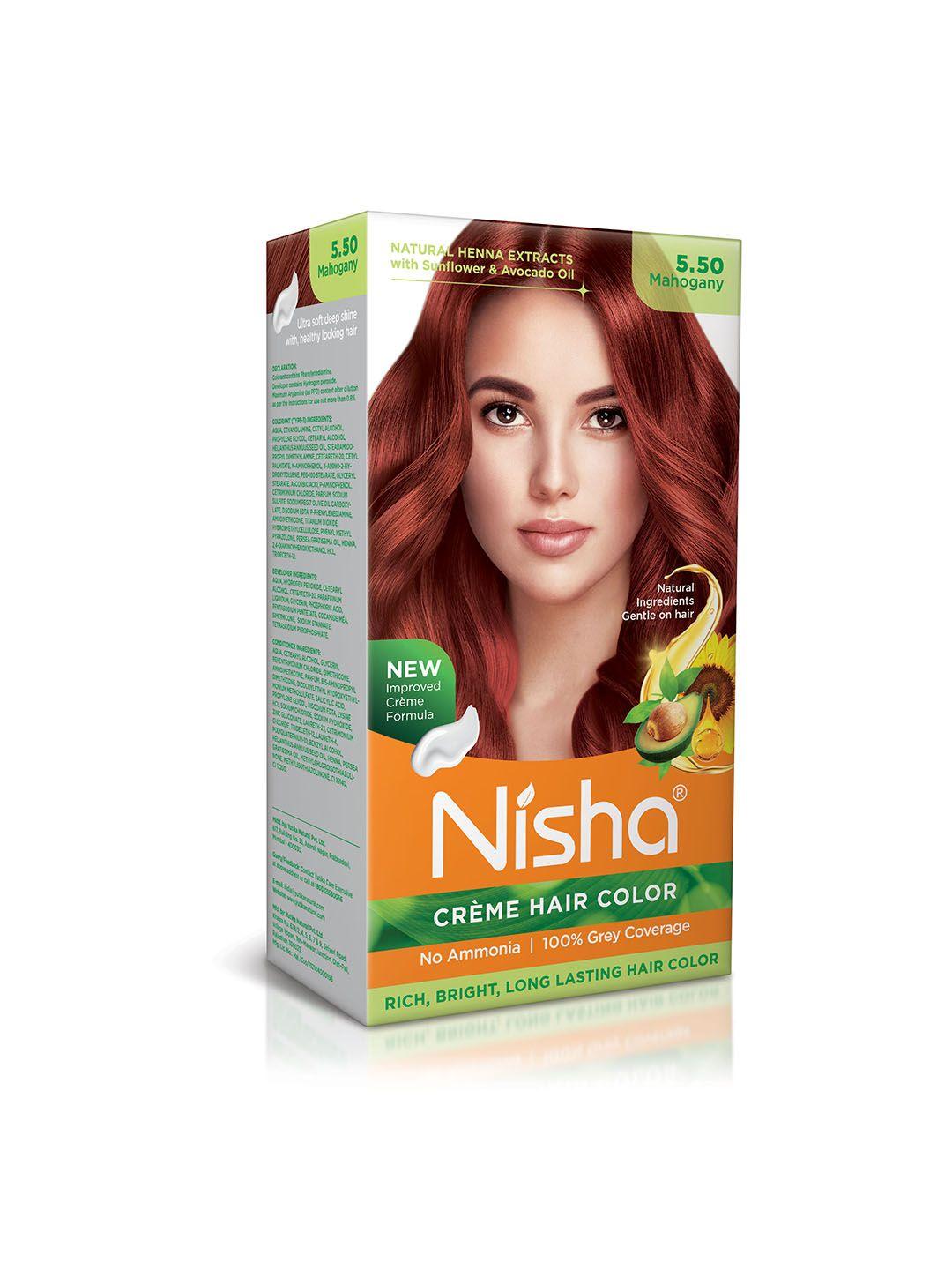 nisha unisex red creme hair color 120gm each- mahogany