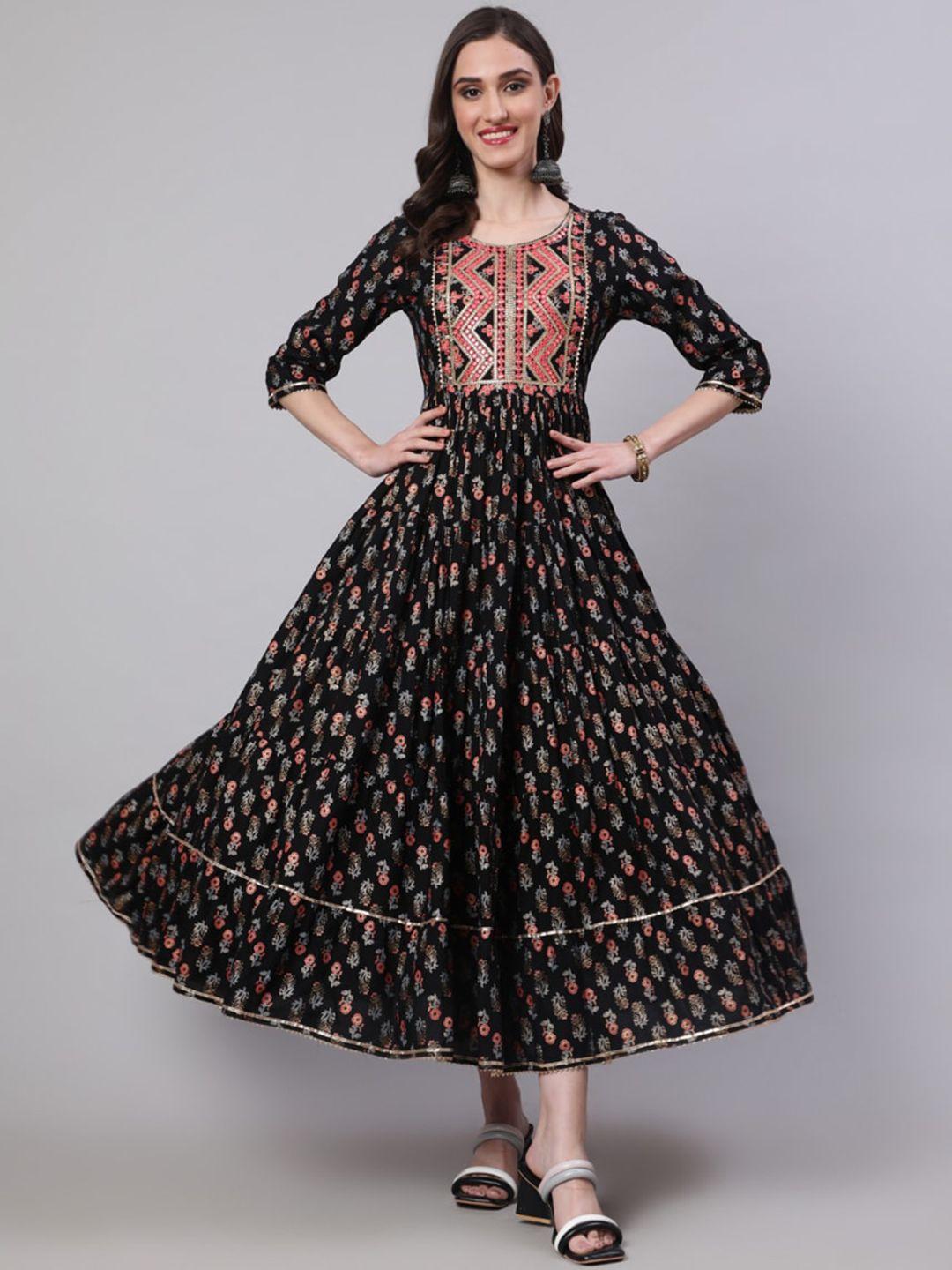 nishabd ethnic motifs embroidered mirror work anarkali kurta