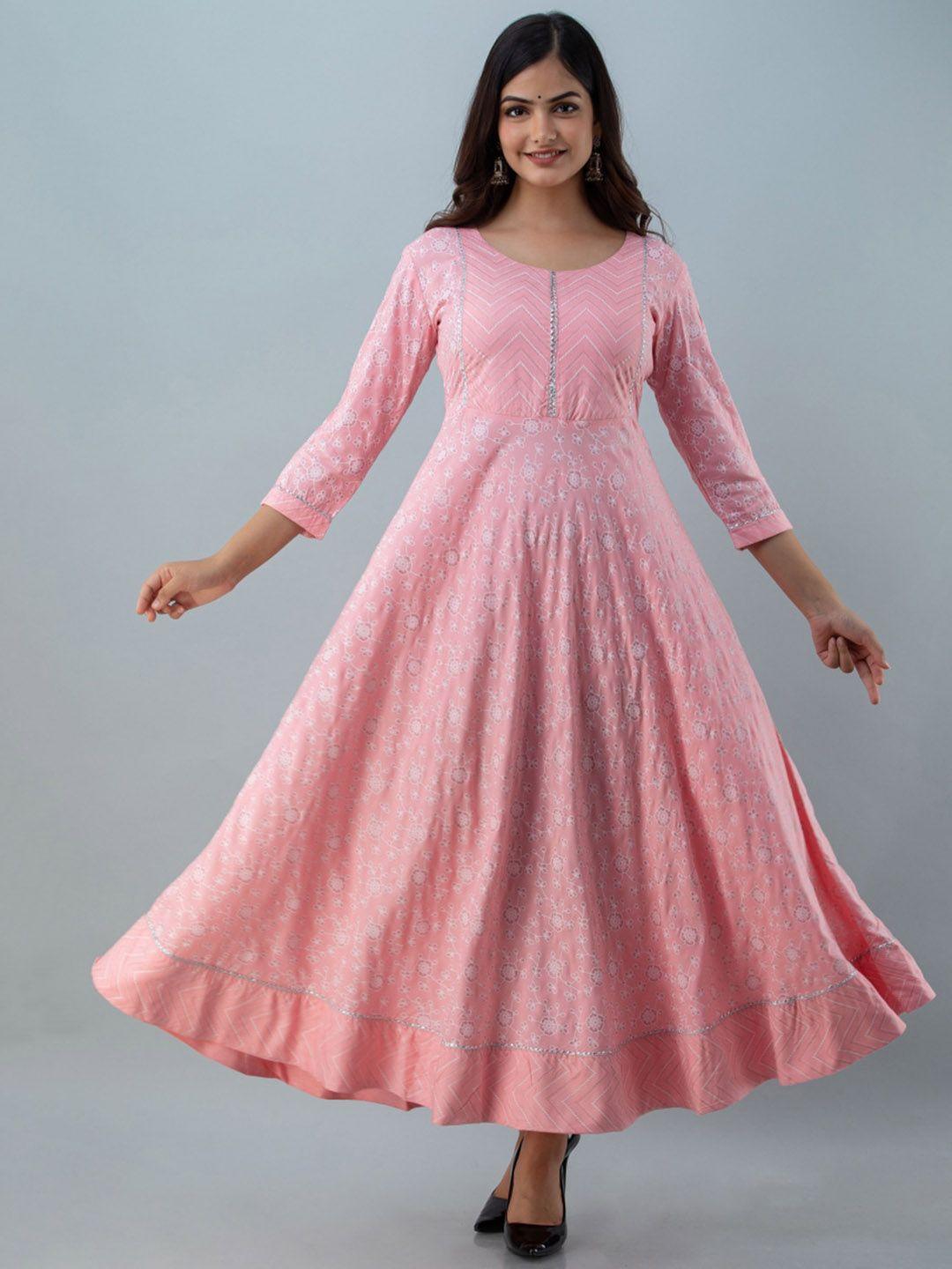 nishabd ethnic motifs printed gotta patti anarkali kurta