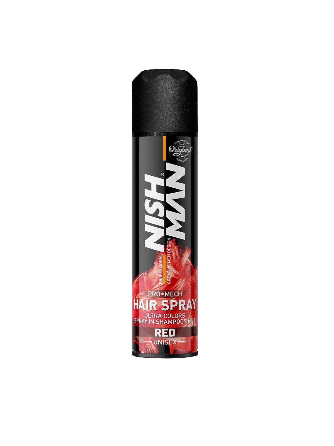 nishman pro mech ultra colors temporary hair color spray 150ml - red