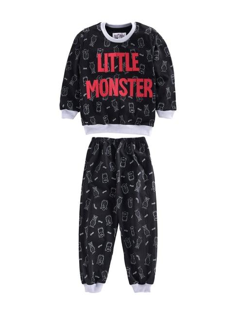 nite flite kids black little monster pyjama set