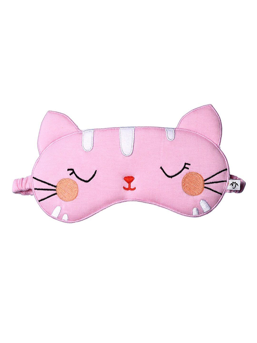 nite flite kids pink & white cloe the cat pure cotton travel accessory