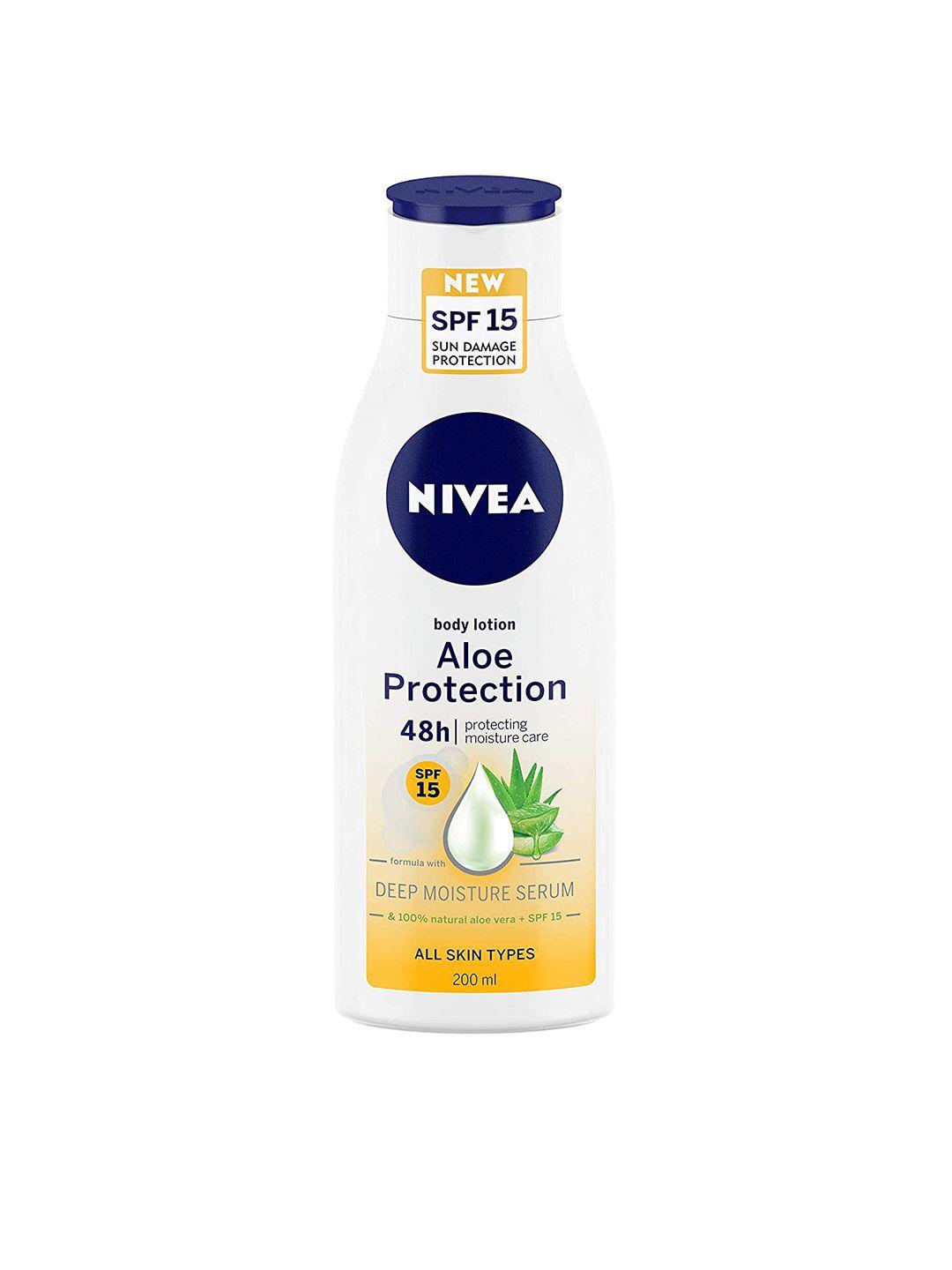 nivea  unisex aloe protection deep moisture serum body lotion spf 15 200 ml