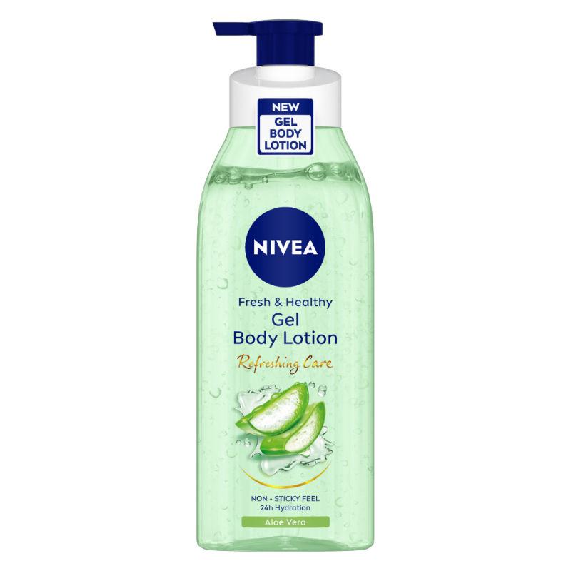 nivea aloe vera gel body lotion non sticky feel, 24 hours hydration