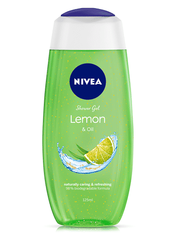 nivea lemon & care oil body wash for long-lasting freshness (125 ml)