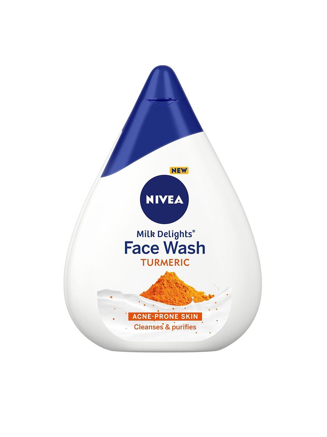 nivea milk delights acne-prone skin face wash with turmeric 100 ml