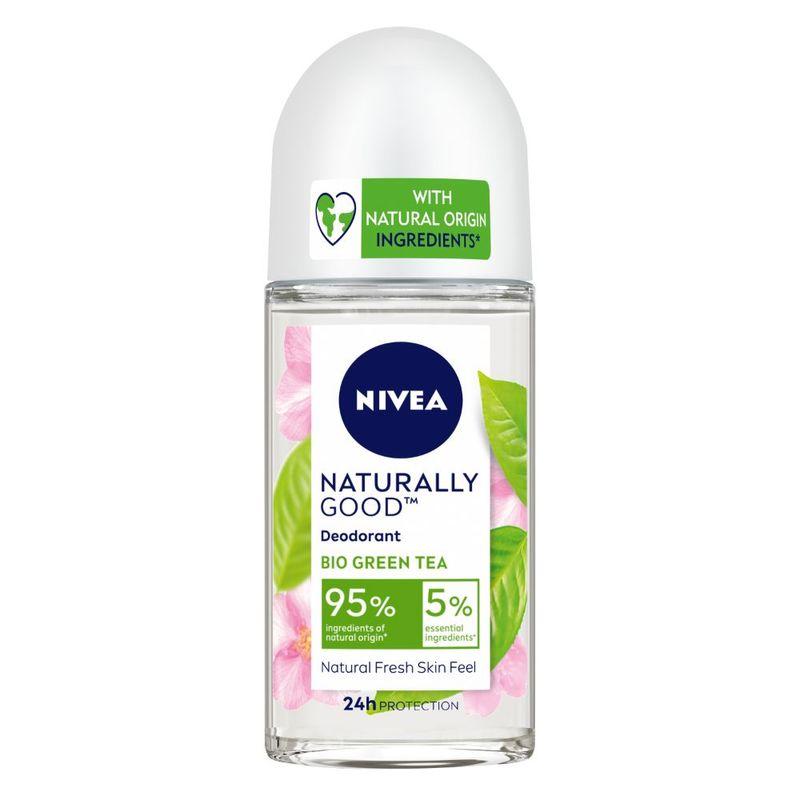 nivea naturally good deodorant roll on,bio green tea with natural fresh skin feel,vegan formula
