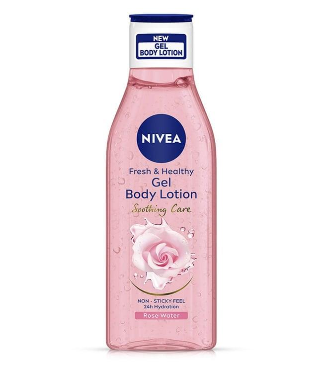 nivea rose water gel with non-sticky body lotion for fresh and healthy skin - 200 ml