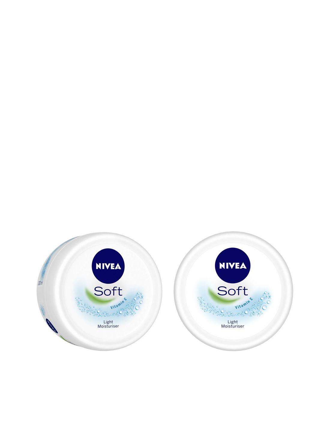 nivea set of 2 soft vitamin e light moisturisers