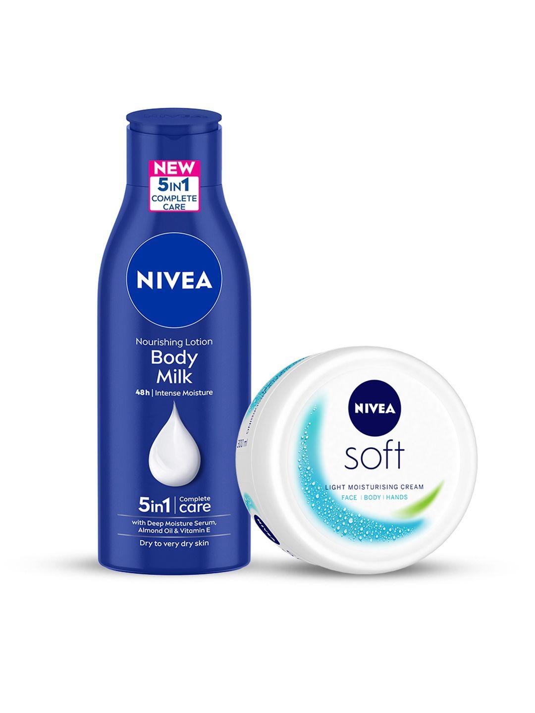 nivea set of body lotion & face moisturisers