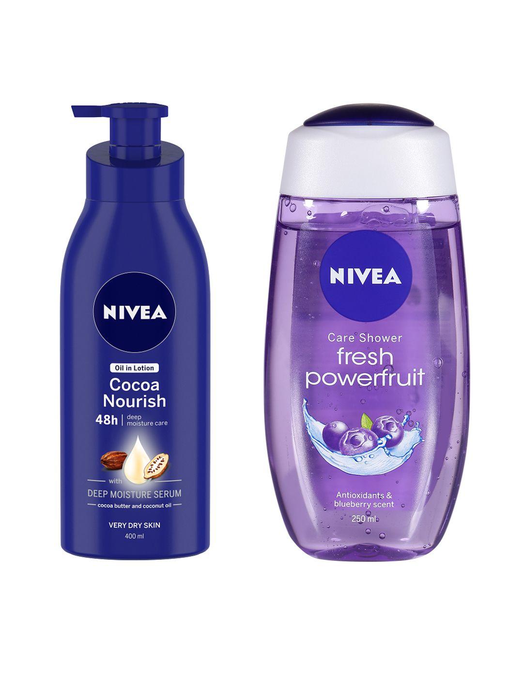 nivea set of body lotion & shower gel