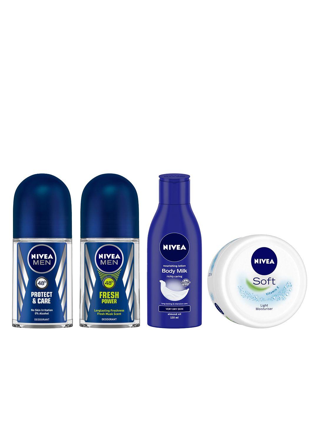 nivea set of deodorants, body wash & moisturiser cream