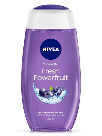 nivea shower gel, power fruit fresh body wash (250 ml)