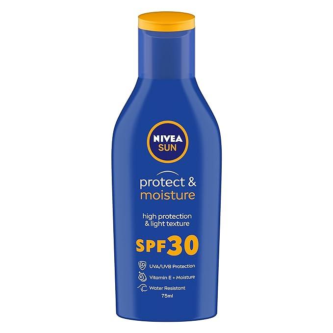 nivea sun lotion, spf 30, water resistant sunscreen for men & women, 75ml
