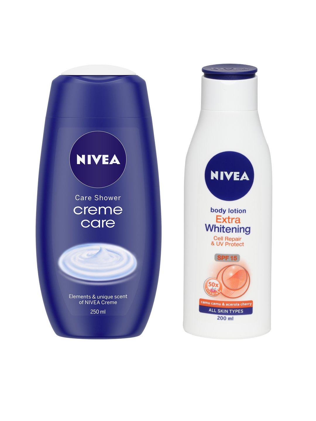 nivea unisex set of body lotion & shower cream