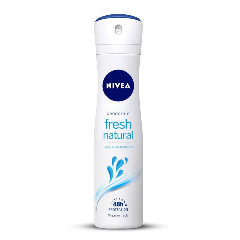 nivea women deodorant, fresh natural, long lasting freshness & 48h protection