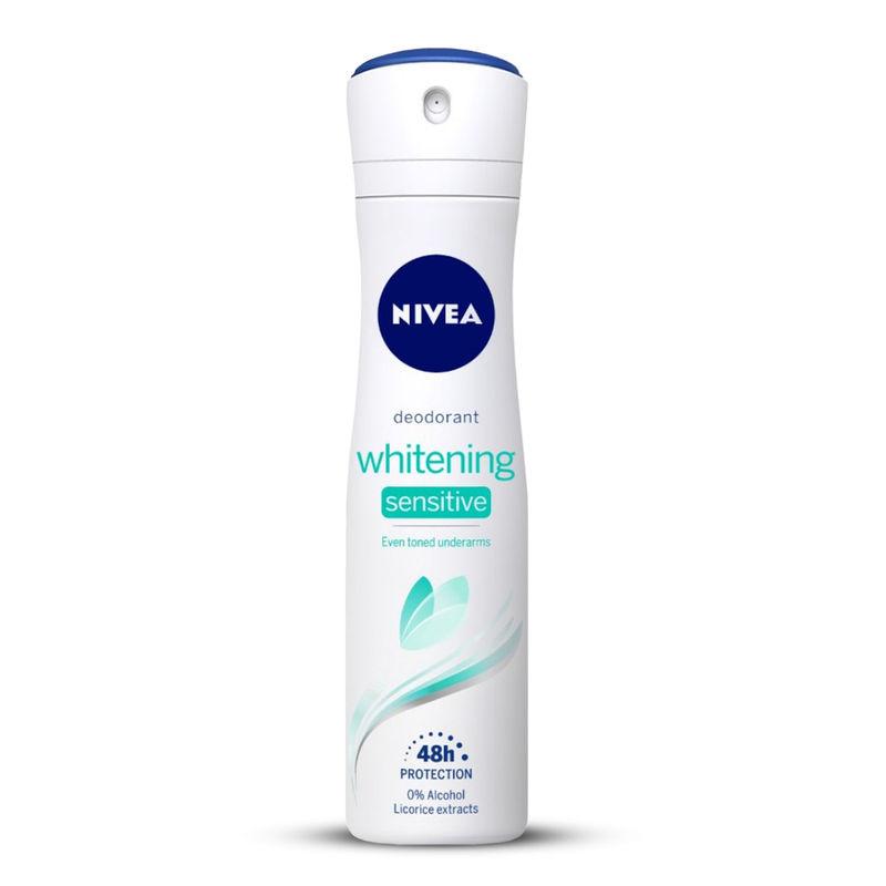 nivea women deodorant, whitening sensitive, for 48h protection