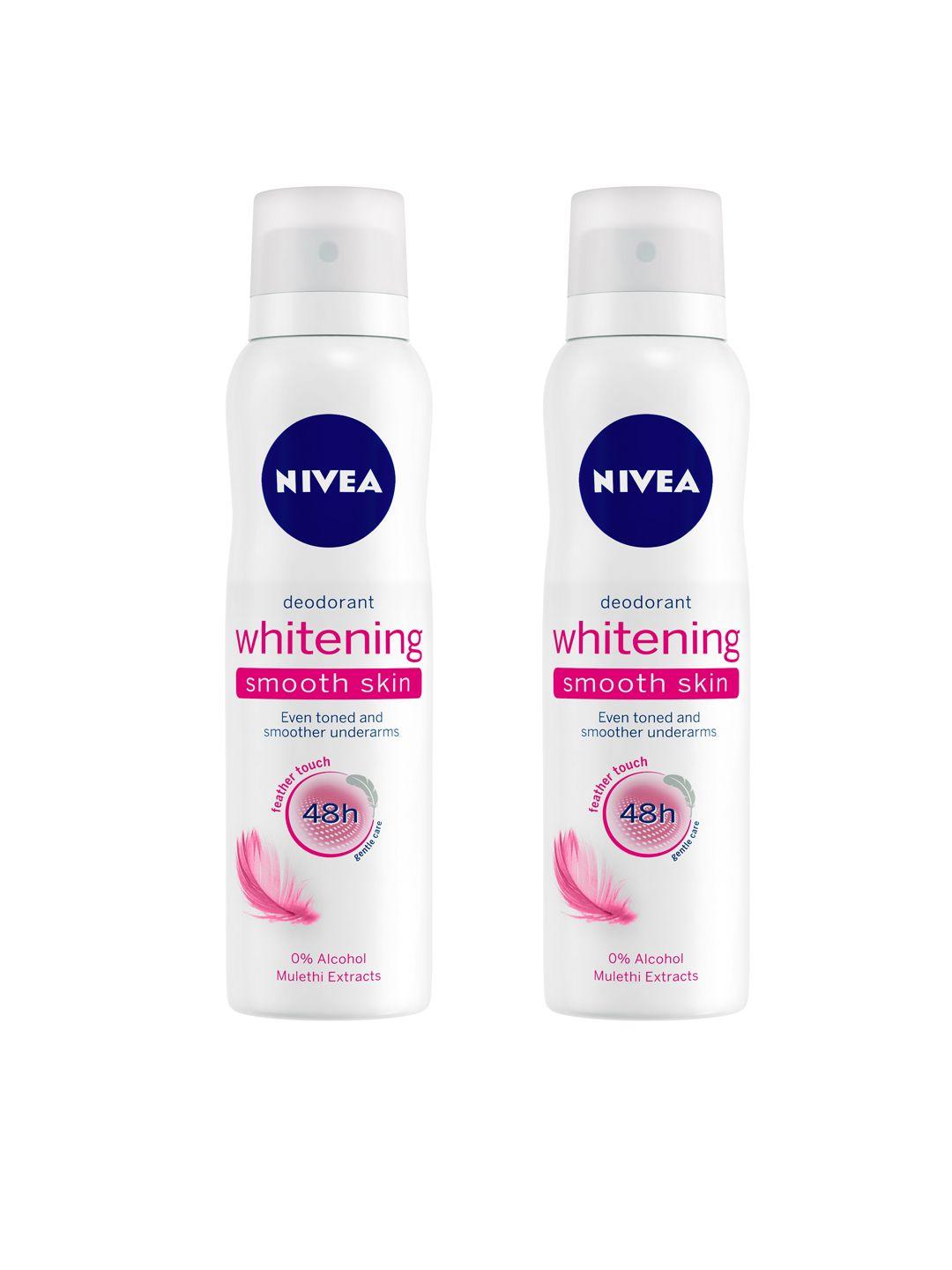 nivea women pack of 2 whitening smooth skin 48h deodorant