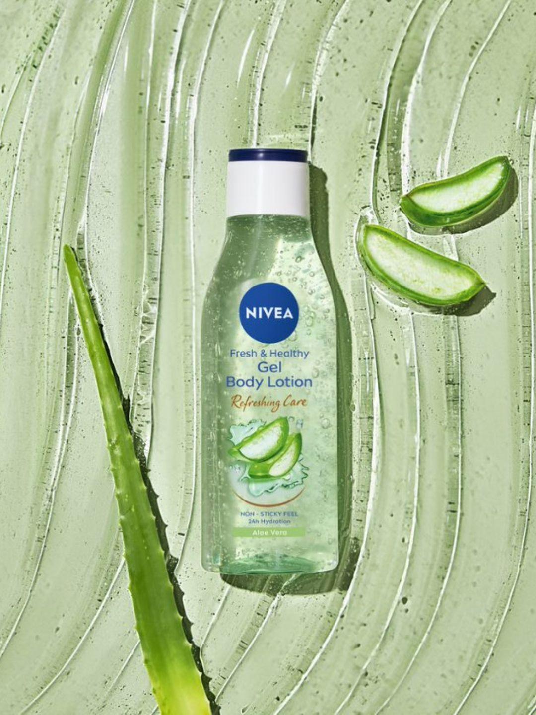 nivea fresh & healthy refreshing care non-sticky aloe vera gel body lotion - 200 ml