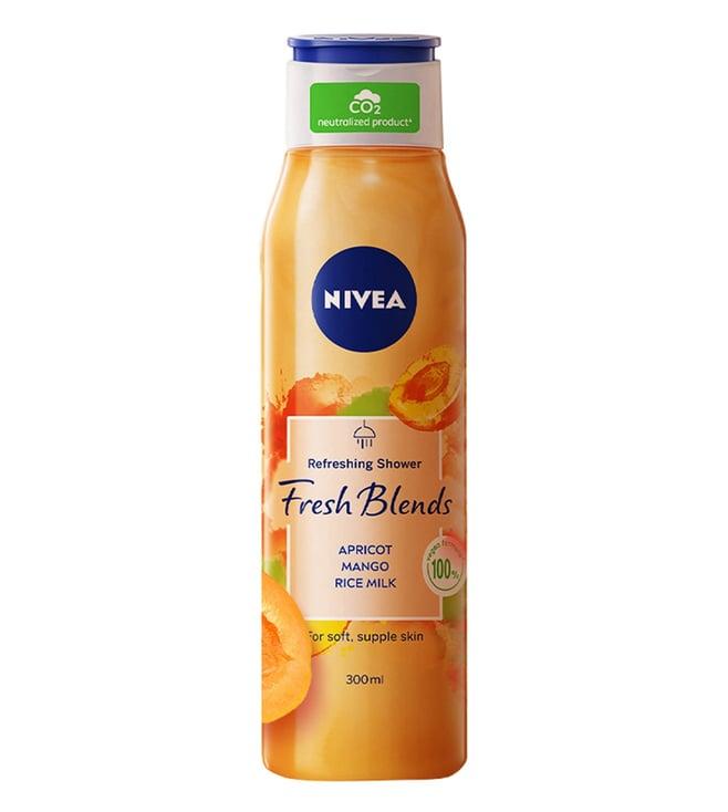 nivea fresh blends apricot, mango & rice milk shower gel - 300 ml