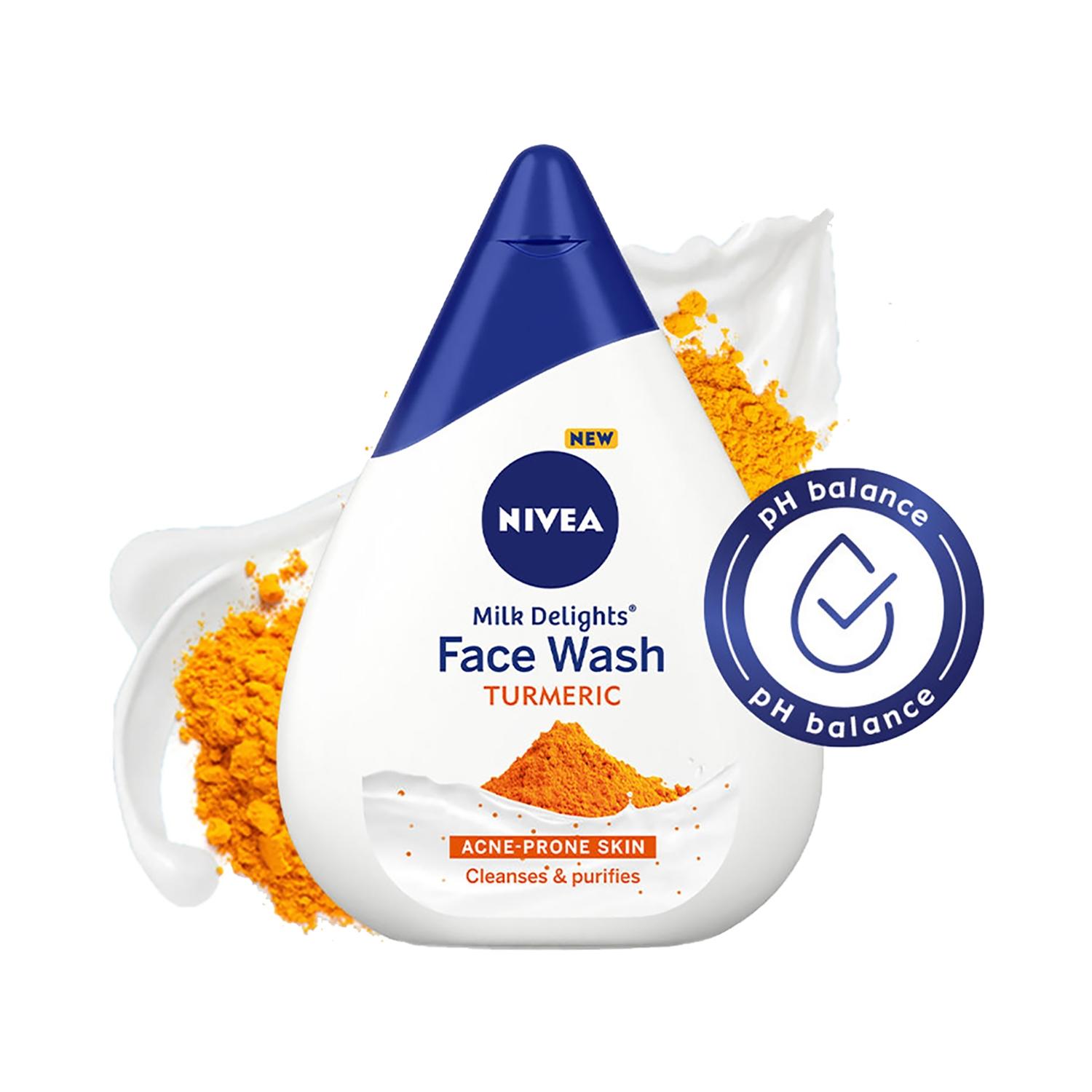 nivea milk delights turmeric facewash (100ml)