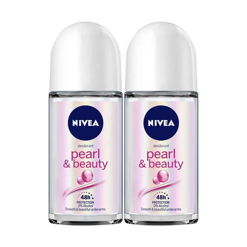 nivea pearl & beauty deodorant roll on 50 (set of 2)