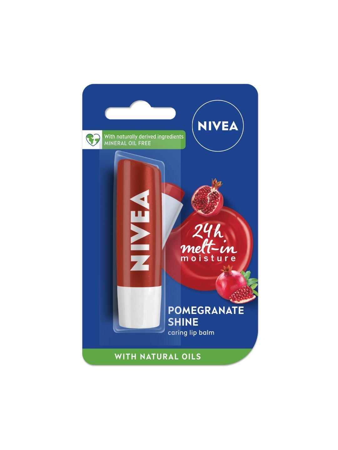 nivea pomegranate shine caring lip balm