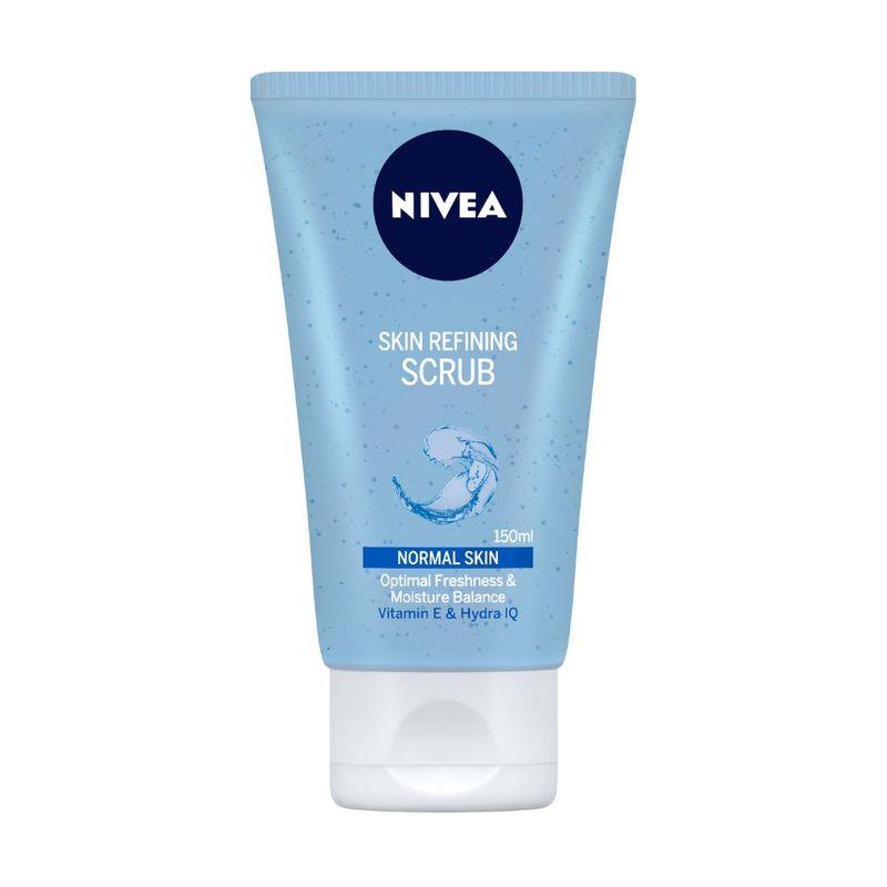 nivea women face wash, skin refining scrub with vitamin e