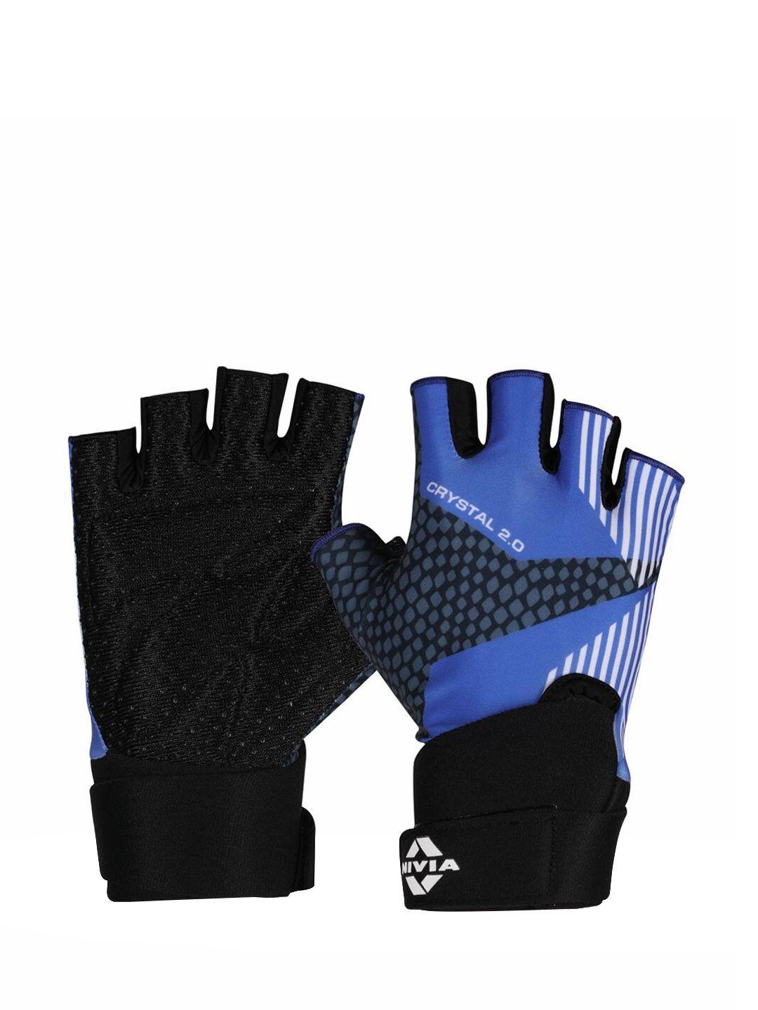 nivia printed strap fitness gloves